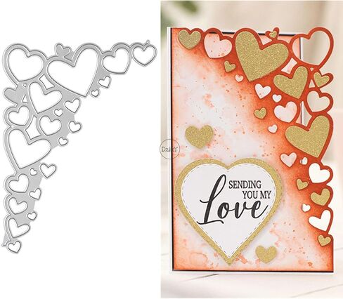 DzIxY Hollow Heart Lace Metal Cutting Dies for Card Making Kit Embossing Paper Die Cuts Set Scrapbook Stencils Supplies Machine Templates in Saudi Arabia