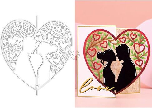 DzIxY Hollow Heart Lace Metal Cutting Dies for Card Making Kit Embossing Paper Die Cuts Set Scrapbook Stencils Supplies Machine Templates in Saudi Arabia