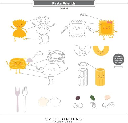 قوالب محفورة من Spellbinders Pasta Friends، معدنية in Saudi Arabia