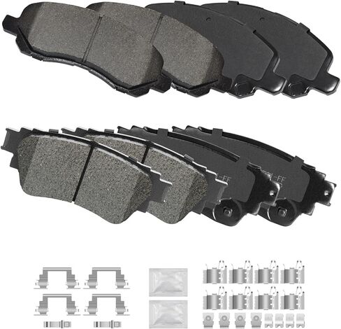 أطقم مكابح قرصية سيراميكية أمامية وخلفية، مناسبة لـ 2017 2018 2019 2020 Mitsubishi Outlander AWD FWD (D866+D-2135) in Kuwait