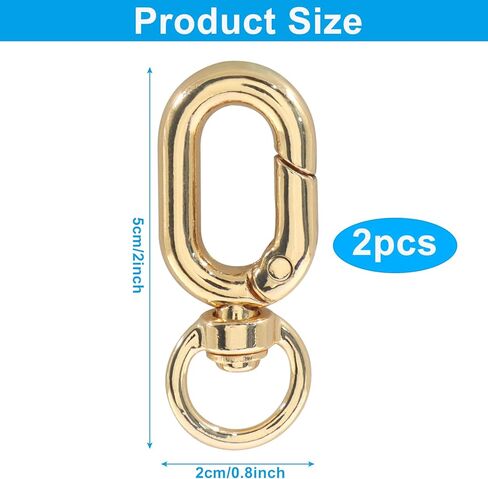 2Pcs Metal Swivel Spring Clasps, Double Opening Swivel Clasp Clips, Key Chain Hook for Craft Making, DIY Crafts (Silver) in Saudi Arabia