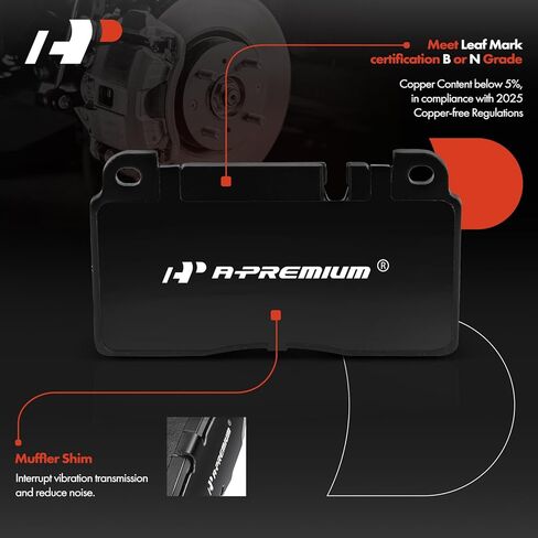 A-Premium Front Ceramic Disc Brake Pads Set Compatible with Audi Q5 2013 2.0L, Q5 2014-2017, 4 Pcs in Saudi Arabia