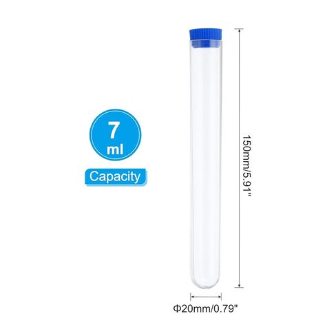 PATIKIL 70ml Test Tubes Set, 25pcs 5.91x0.79" PS Clear Round Bottom Test Tube Containers with Stopper for Bead Party Candy Bath Salt Storage Scientific Experiment Plant Propagation, Black in Saudi Arabia