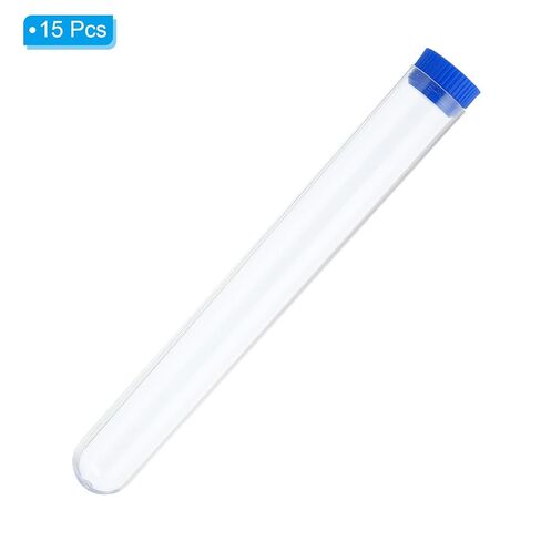 PATIKIL 70ml Test Tubes Set, 25pcs 5.91x0.79" PS Clear Round Bottom Test Tube Containers with Stopper for Bead Party Candy Bath Salt Storage Scientific Experiment Plant Propagation, Black in Saudi Arabia