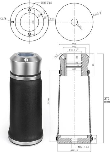 2PCS Universal M45-18 / M45-20 Airbag Air Ride Suspension Kit Shock Absorber With Open Flange Compatible For Perodua Honda Toyota(M45-M20) in Saudi Arabia