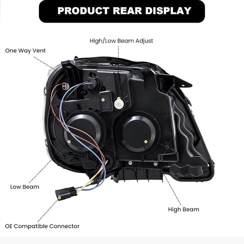زوج المصابيح الأمامية متوافق مع 2010-2015 GMC Terrain Clear Lens / غطاء الكروم / مصابيح أمامية عاكسة كهرمانية الجانب الأيسر والأيمن # GM2502350، GM2503350 in Saudi Arabia