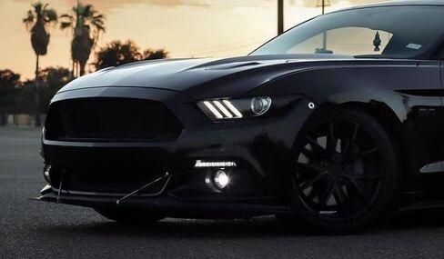 2015-2017 و2020 GT500 موستانج S550 المصباح الأمامي العنبر عدسة الزاوية الفينيل التعتيم - أسود لامع in Saudi Arabia