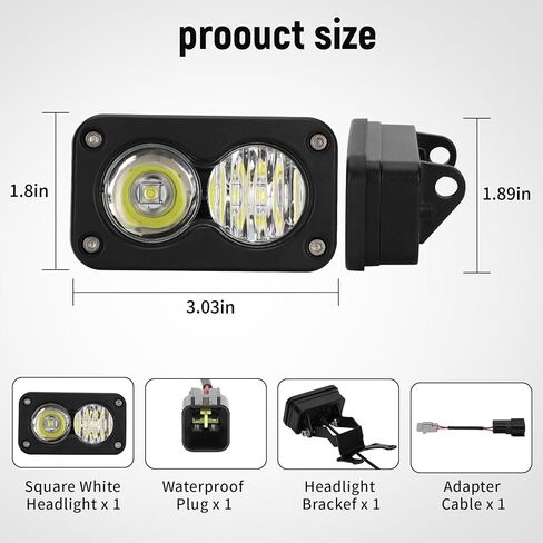 ترقية مجموعة المصابيح الأمامية للدراجات النارية 3 بوصة LED التوصيل اللعب لـ Sur-Ron Segway X260/Talaria Sting R MX4، 20W 6000-6500K شريط إضاءة LED مع حامل محول تسخير - لضوء ebike baja in Kuwait