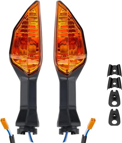 LKV Motorcycle Turn Signals Indicator Light Compatible with KAWASAKI NINJA 300 400 650 Z900 Z250SL ZRX1200 ER-6N ZX-6R Z 1000SX Waterproof Front/Rear Blinker Lamp (Smoke Shell) in Saudi Arabia