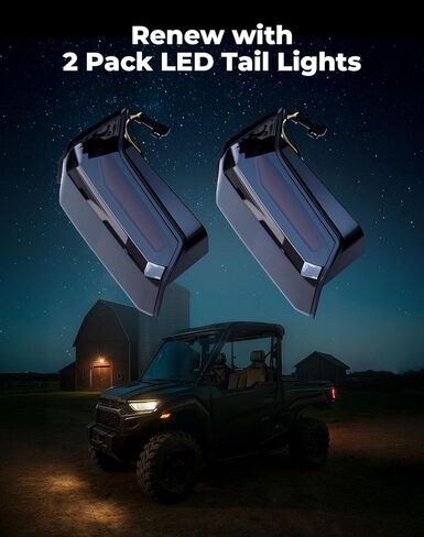 KEMIMOTO LED Tail Lights Compatible with Polaris Ranger XD 1500 2024-2026, Smoked Black Waterproof Rear Brake Stop Lights, 2PCS Replace #2415904#2415905, Bright 6000K LED Chips, IP67 Weatherproof in Saudi Arabia