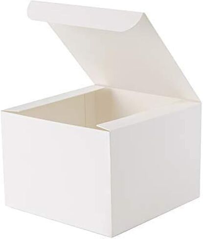 GEFTOL Gift Box 10 Pack 6 x 6 x 4 inches Fold Box Paper Gift Box Bridesmaids Proposal Box for Bridal Birthday Party Christmas（White） in Saudi Arabia