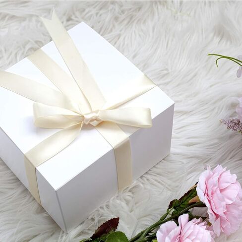 GEFTOL Gift Box 10 Pack 6 x 6 x 4 inches Fold Box Paper Gift Box Bridesmaids Proposal Box for Bridal Birthday Party Christmas（White） in Saudi Arabia