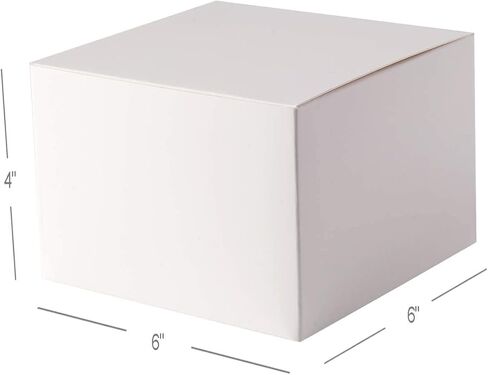 GEFTOL Gift Box 10 Pack 6 x 6 x 4 inches Fold Box Paper Gift Box Bridesmaids Proposal Box for Bridal Birthday Party Christmas（White） in Saudi Arabia