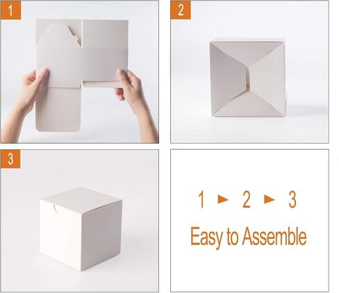 GEFTOL Gift Box 10 Pack 6 x 6 x 4 inches Fold Box Paper Gift Box Bridesmaids Proposal Box for Bridal Birthday Party Christmas（White） in Saudi Arabia