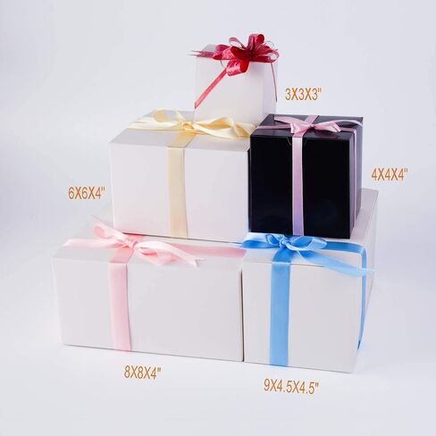 GEFTOL Gift Box 10 Pack 6 x 6 x 4 inches Fold Box Paper Gift Box Bridesmaids Proposal Box for Bridal Birthday Party Christmas（White） in Saudi Arabia