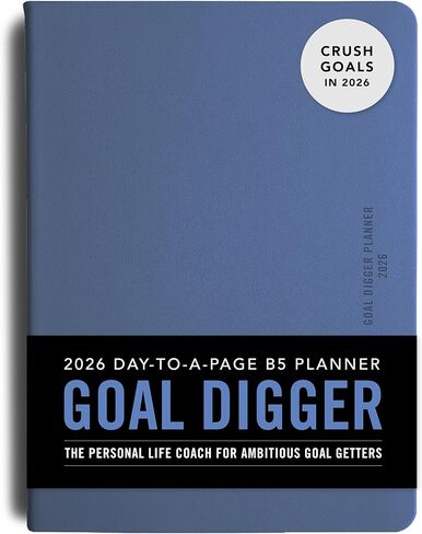 MI GOALS Goal Digger مخطط يومي 2026 | مجلة مؤرخة للامتنان والتقدم وتتبع العادة | يوم إلى صفحة B5 (حبة الفانيليا) in Kuwait