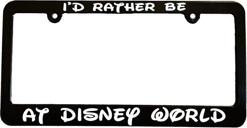 I'd rather be at Funny Cute License Plate Frame Holder Auto Vehicle Car Accessories Black Plastic in Saudi Arabia