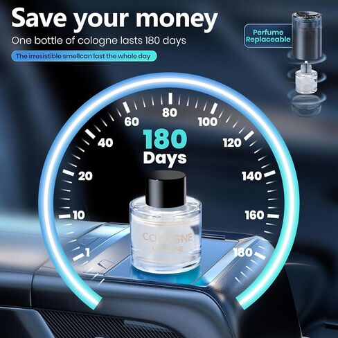 Smart Car air Fragrance/Car air freshener/Fragrance Diffuser for Auto Home Office Bedroom,Auto On/Off,3-Modes Adjustable, Built-in Battery,Starry Light,Lasts for 24 Weeks,Cologne in Saudi Arabia