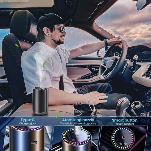 Smart Car air Fragrance/Car air freshener/Fragrance Diffuser for Auto Home Office Bedroom,Auto On/Off,3-Modes Adjustable, Built-in Battery,Starry Light,Lasts for 24 Weeks,Cologne in Saudi Arabia