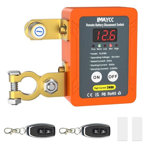IMAYCC Remote Battery Disconnect Switch 12V, Kill Switch for Car with Led Voltage Display, Car Battery Kill Switch Anti Theft, Battery Cut Off Shut Off Switch for Auto,Vehicle, RV, ATV,Truck, Boat. in Kuwait