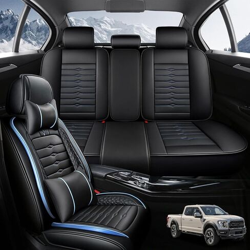 Seat Covers for Truck 2007-2024 GMC Sierra Chevy Silverado 1500 2500/HD 3500/HD Nappa Leather Car Seat Covers Waterproof and Dustproof Car Seat Protectors（Luxury, Coffee） in Saudi Arabia