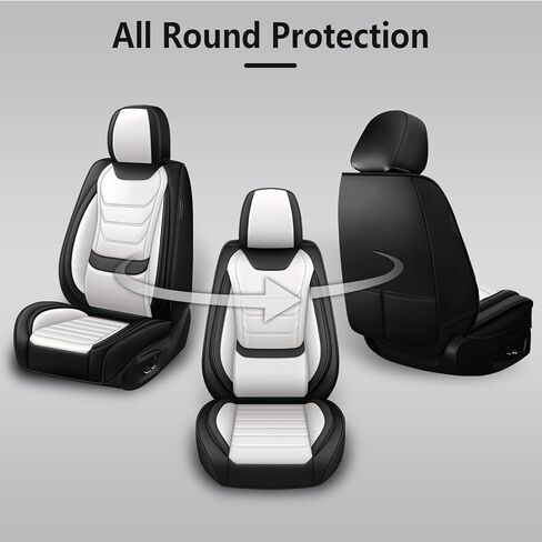 أغطية مقاعد السيارة لسيارة Toyota Land Cruiser 2000-2025، مجموعة كاملة من أغطية مقاعد جلد نابا الفاخرة، واقيات المقعد الخلفي الأمامي مقاومة للماء ومضادة للانزلاق (مجموعة كاملة قياسية/أسود وأزرق) in Kuwait