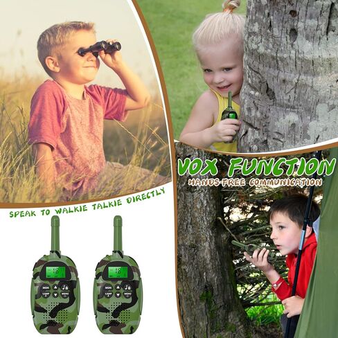 Walkie Talkies for Kids Adult, 2 Pack Rechargeable Kids Walkies Talkies, 3km Long Range, 22 Channels, Kid Birthday Gift for 3-12 Year Old Boys Girls for Outdoor Adventures, Hiking, Camo in Saudi Arabia