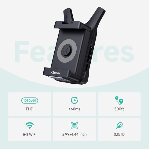Accsoon CineView Nano HDMI Image Transmission System for RS2/RS3/RS3 Pro/Camera Stabilizer, 5GHz Wireless Video Image Transmitter-with 4 RX Monitors, 500ft Range&0.06s Low Latency, Quick Release in Kuwait