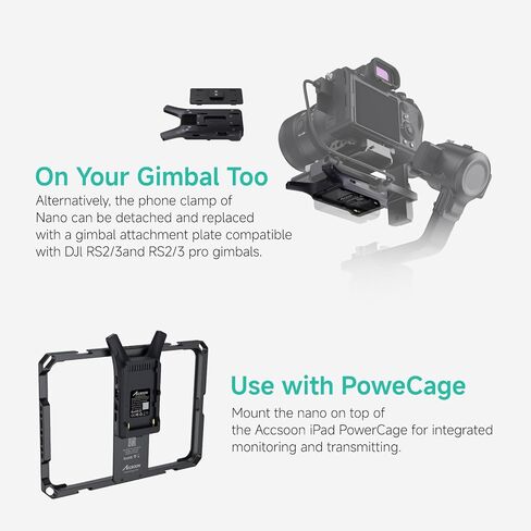 Accsoon CineView Nano HDMI Image Transmission System for RS2/RS3/RS3 Pro/Camera Stabilizer, 5GHz Wireless Video Image Transmitter-with 4 RX Monitors, 500ft Range&0.06s Low Latency, Quick Release in Kuwait