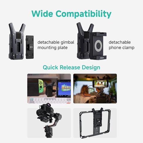 Accsoon CineView Nano HDMI Image Transmission System for RS2/RS3/RS3 Pro/Camera Stabilizer, 5GHz Wireless Video Image Transmitter-with 4 RX Monitors, 500ft Range&0.06s Low Latency, Quick Release in Kuwait