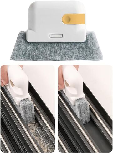 Window Sill Cleaner Tool, Multifunction Groove Cleaning Brush for Household Use, 3 in 1 Window Sliding Door Track Cleaner, Sill, Tile Lines, Shutter, Car Vents, Small Spaces Clean Kit in Saudi Arabia