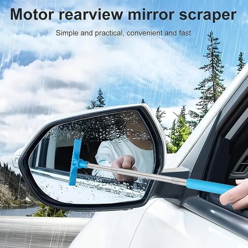 Extendable Car Window Cleaner, Portable Manual Glass Scraper with Sponge and Brush for Windshield, Rearview Mirrors, Non-Electric Ergonomic Handle, Car Cleaning Tool (Random Color) in Saudi Arabia