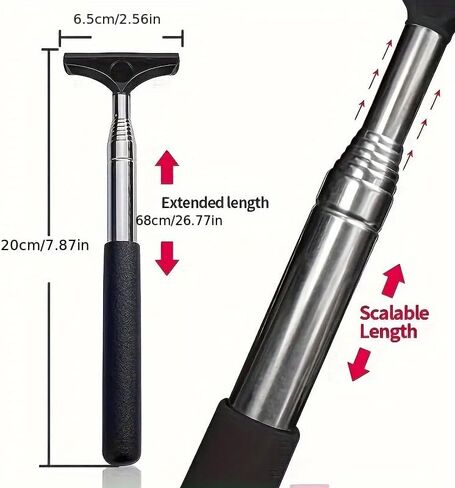 Extendable Car Window Cleaner, Portable Manual Glass Scraper with Sponge and Brush for Windshield, Rearview Mirrors, Non-Electric Ergonomic Handle, Car Cleaning Tool (Random Color) in Saudi Arabia