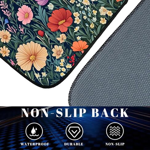 Wildflower Car Floor Mats Set of 4 Colorful Bloom Floral Field Automotive Foot Mats Rugs Carpet for Car Non-Slip Auto Car Accessories Universal Fit Car Accessories for Truck in Saudi Arabia