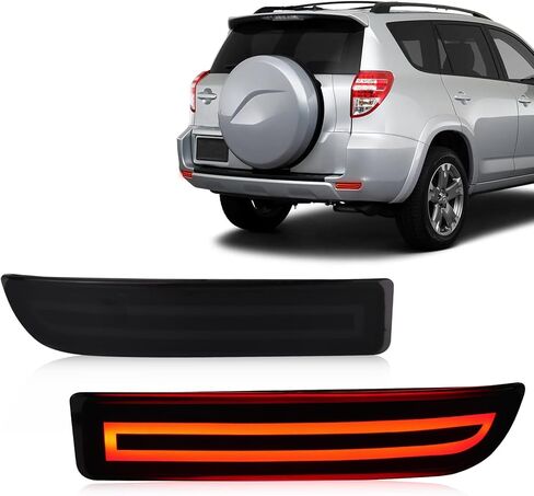 عدسة حمراء LED عاكس خلفي مصد بدوره إشارة مصباح فرامل مجموعة مصابيح الضباب متوافقة مع Toyota RAV4 2006-2012/Scion xD 2008-2014 (مدخن) in Saudi Arabia