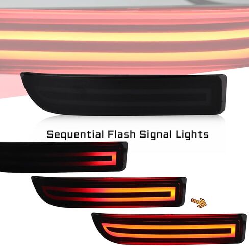 عدسة حمراء LED عاكس خلفي مصد بدوره إشارة مصباح فرامل مجموعة مصابيح الضباب متوافقة مع Toyota RAV4 2006-2012/Scion xD 2008-2014 (مدخن) in Saudi Arabia