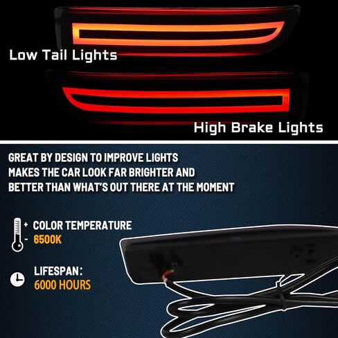 عدسة حمراء LED عاكس خلفي مصد بدوره إشارة مصباح فرامل مجموعة مصابيح الضباب متوافقة مع Toyota RAV4 2006-2012/Scion xD 2008-2014 (مدخن) in Saudi Arabia
