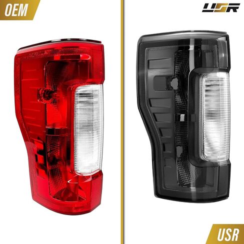USR UNIQUE STYLE RACING Tail Light – Rear Lamps (Left + Right) Compatible with 2017-2019 Ford F250 F350 SuperDuty Pick Up Truck Super Duty HALOGEN & NO Blind Spot (SMOKE LENS WITH GUN METAL HOUSING) in Saudi Arabia