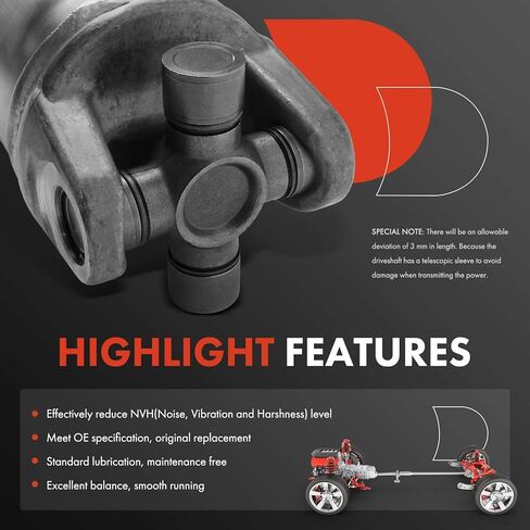 A-Premium Rear Complete Drive Shaft Prop Shaft Driveshaft Assembly Compatible with Chevrolet Silverado 2500 HD & GMC Sierra 2500 HD, 2007 2008 2009 2010, 4WD, 6L90 Automatic Transmission 6 Speed in Saudi Arabia