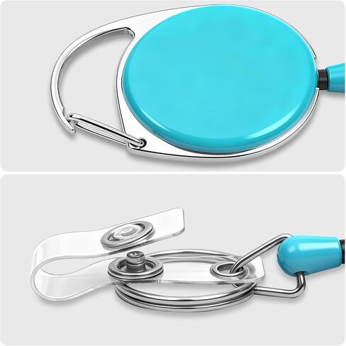 2-Pack Badge Reels, Retractable Badge Holders with Clip, Keyring, and Vertical Clear ID Card Holder, Pink in Kuwait