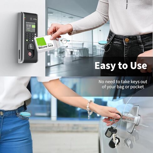 2-Pack Badge Reels, Retractable Badge Holders with Clip, Keyring, and Vertical Clear ID Card Holder, Pink in Kuwait