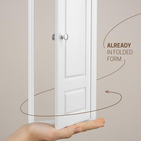 بيت الدمى الخشبي بمقياس 1/6 ذو 3 أبواب – تصميم 3 ألواح بمقابض – تصميم كلاسيكي – سهل التركيب – مطلي باللون الأبيض in Saudi Arabia
