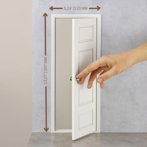 بيت الدمى الخشبي بمقياس 1/6 ذو 3 أبواب – تصميم 3 ألواح بمقابض – تصميم كلاسيكي – سهل التركيب – مطلي باللون الأبيض in Saudi Arabia
