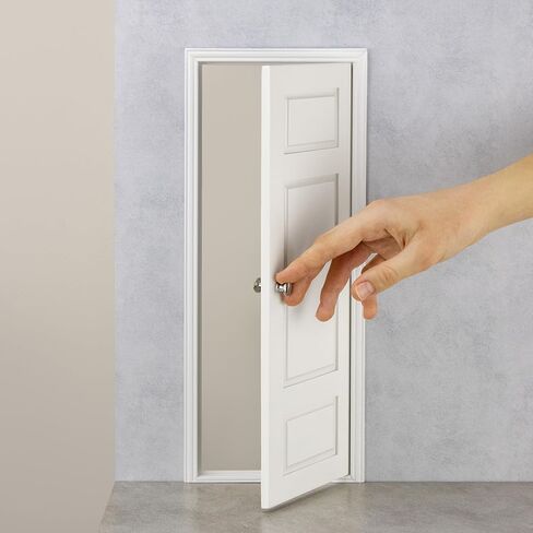 بيت الدمى الخشبي بمقياس 1/6 ذو 3 أبواب – تصميم 3 ألواح بمقابض – تصميم كلاسيكي – سهل التركيب – مطلي باللون الأبيض in Saudi Arabia