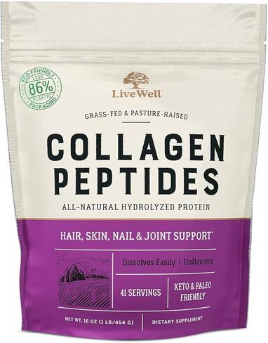 Live Conscious Collagen Peptides Powder Unflavored Packets-Hydrolyzed Collagen Powder-Hair, Skin, Nail, & Joint Support-Type I & III Grass-Fed Collagen Supplements for Women and Men - Pack of 20 (2Pk) in Kuwait