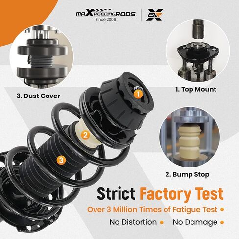 maxpeedingrods 2 قطعة دعامات أمامية للصدمات لسيارة Kia Soul 2010-2013، 172969 172968 ممتص للصدمات دعامة كاملة مع مجموعة زنبركية ملفوفة، 1333332R 1333332L in Saudi Arabia