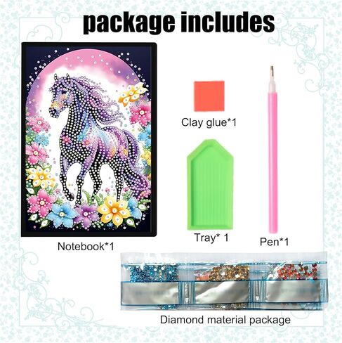 DIY Diamond Painting Notebook Kit, Theme of Animals, Special Shaped Diamond Art Notebook Journal Sketchbook for Writing & Drawing in Saudi Arabia