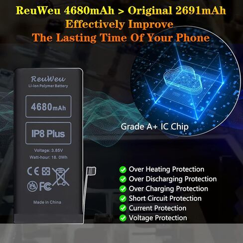 ReuWeu for iPhone 6 Battery 4.7" All Carriers Upgraded Capacity with Repair Tool Kit in Saudi Arabia