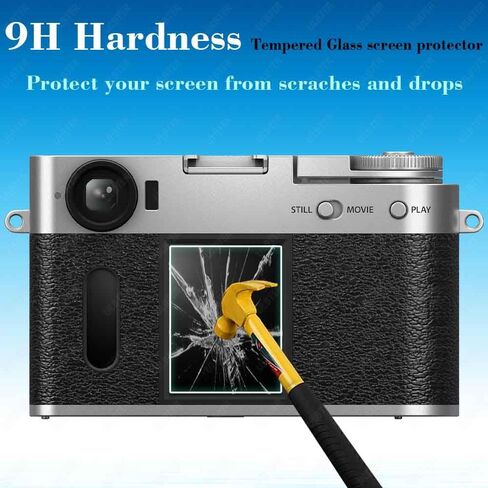 ULBTER Screen Protector for Fujifilm X-T30 II Fuji X-T30II Silver/Black [3+2Pack] with Hot Shoe Cover, Tempered Glass Cover 0.3mm 9H Hardness Anti-Scrach Anti-Bubble in Saudi Arabia