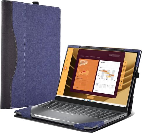 Laptop Case for Dell Latitude 5450 Laptop (2024) 14" All Inclusive Drop Case PU Leather Inside Pocket Cover (Dark Blue) in Saudi Arabia